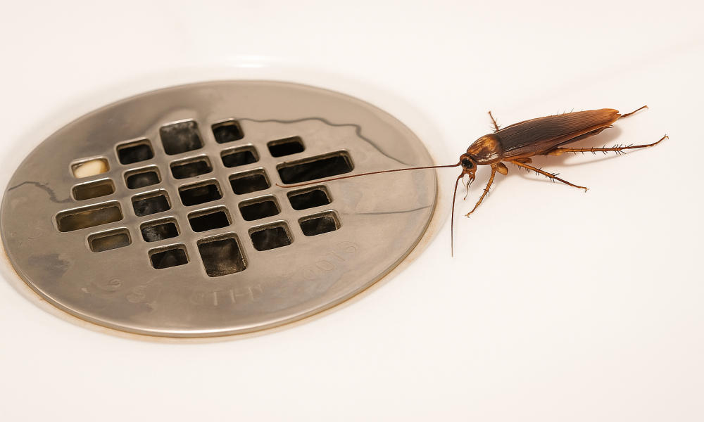 Cucaracha americana grande, plaga común en casas y alcantarillas